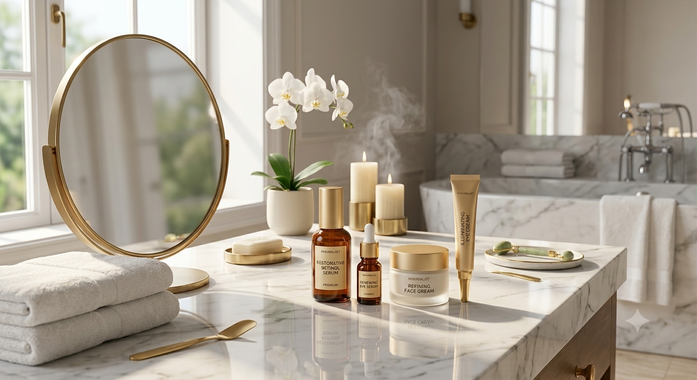 باقة الريتينول للعناية بالبشرة – Retinol Skincare Bundle | سيروم + كريم وجه + كريم عين لمكافحة التجاعيد